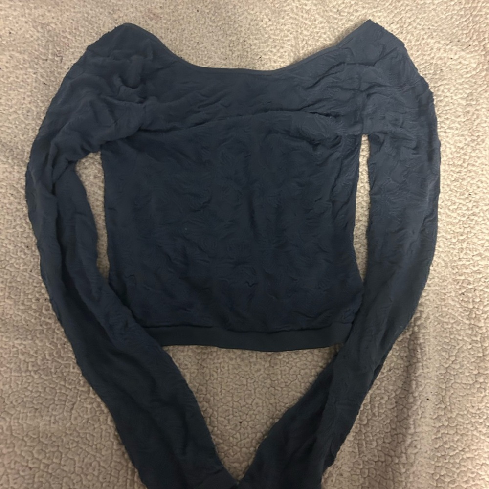 Pink Republic Textured Navy Blouse